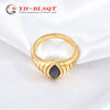 Titanium Steel Electroplated 18K Gold Ring With Horse Eye Shape And Cartoon Characters