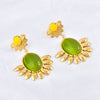 Titanium Steel Electroplated 18K Gold Sunflower Earrings Light Luxury Highend Personality Natural Style