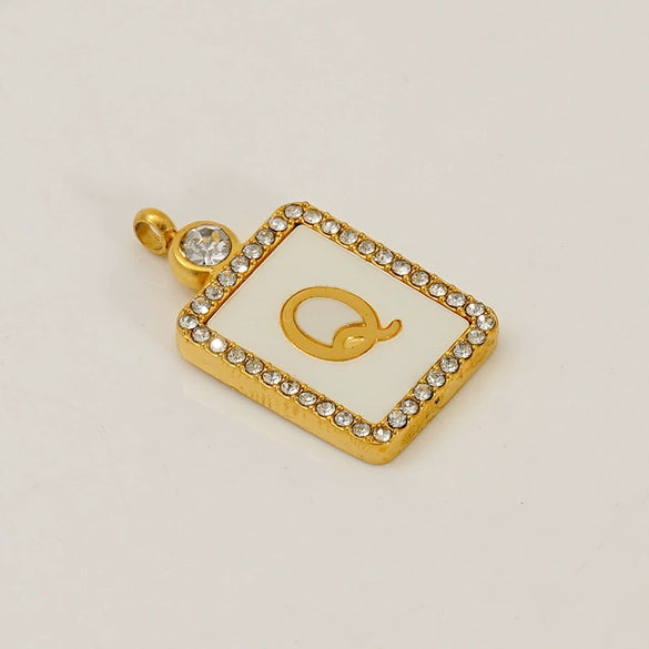 Titanium Steel Electroplated Letter Hanging Ring Pendant Accessories