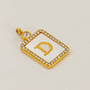 Titanium Steel Electroplated Letter Hanging Ring Pendant Accessories