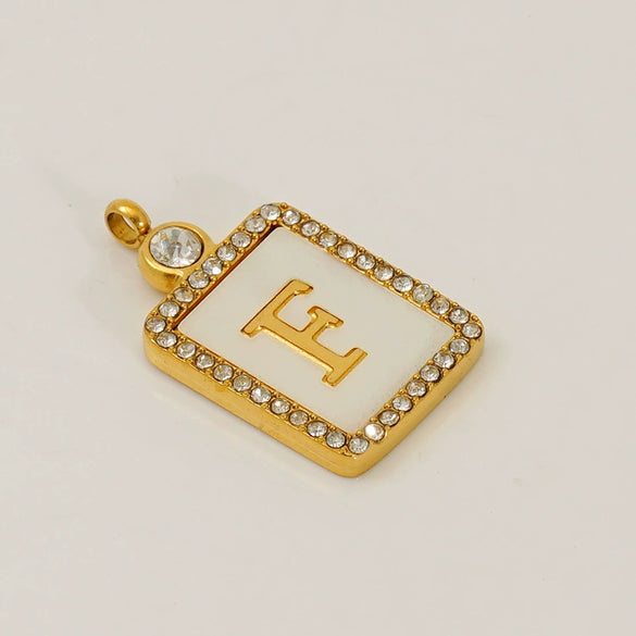 Titanium Steel Electroplated Letter Hanging Ring Pendant Accessories