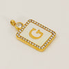 Titanium Steel Electroplated Letter Hanging Ring Pendant Accessories