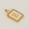 Titanium Steel Electroplated Letter Hanging Ring Pendant Accessories