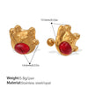 316L Stainless Steel Electroplated Luckie Cat Earrings For Women