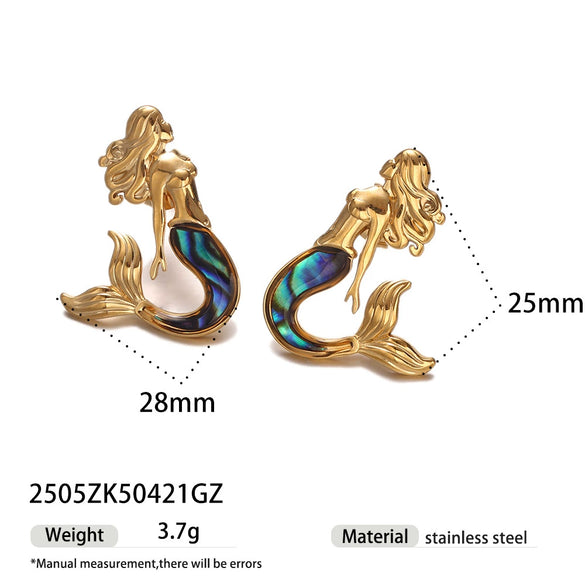 Titanium Steel Electroplated Necklace Ring Earrings Set For Women