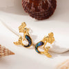 Titanium Steel Electroplated Necklace Ring Earrings Set For Women