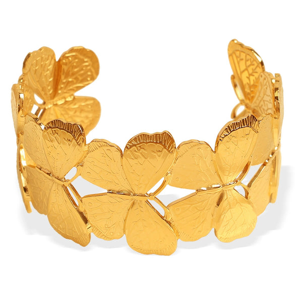 316L Stainless Steel Electroplated Women's Butterfly Shape Minimalist Bracelet
