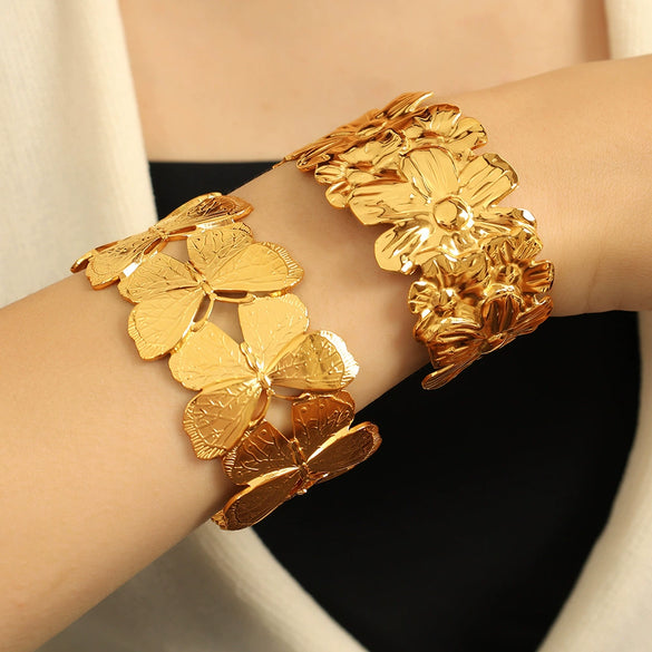 316L Stainless Steel Electroplated Women's Butterfly Shape Minimalist Bracelet