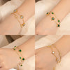 Titanium Steel Electroplated Women's Doublelayer Design Bracelet With Heart And Rhombus Patterns