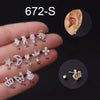 Titanium Steel Electroplated Women's Earrings With Crown Butterfly Star And Moon Shapes