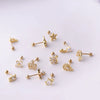 Titanium Steel Electroplated Women's Earrings With Crown Butterfly Star And Moon Shapes