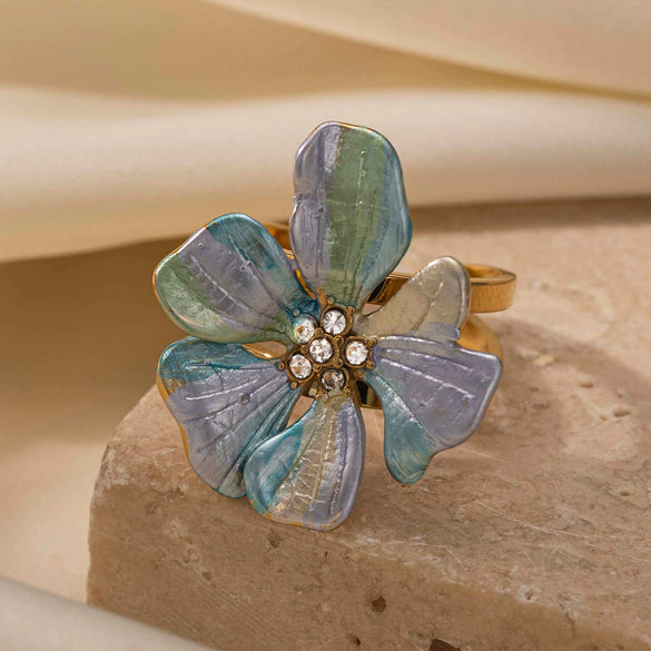 Titanium Steel Electroplated Women's Ring Hairpin Hand Ornaments Set