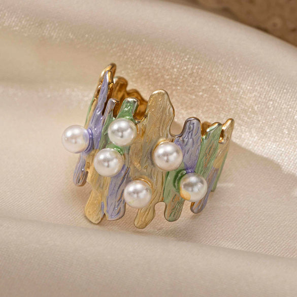 Titanium Steel Electroplated Women's Ring Hairpin Hand Ornaments Set