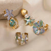 Titanium Steel Electroplated Women's Ring Hairpin Hand Ornaments Set