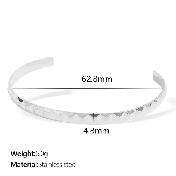 316L Stainless Steel Electroplating Minimalist Geometric Cshaped Ice Cream Bracelet