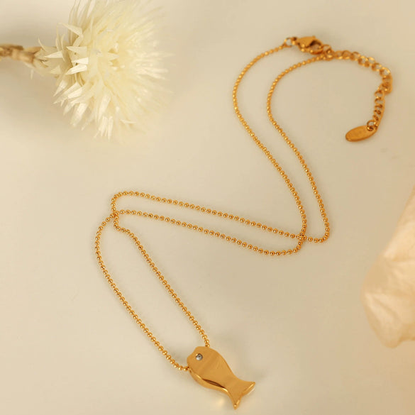 316L Stainless Steel Electroplating Women's Fashion Necklace With Diamond French Romantic Design