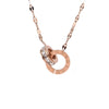 Titanium Steel Elegant Circle Plating Inlay Zircon Pendant Necklace