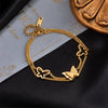 Titanium Steel Elegant Hollowout Doublelayer Threedimensional Butterfly Electroplated Women's Bracelet
