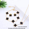 Wholesale Jewelry Elegant Lady Modern Style Four Leaf Clover 304 Stainless Steel Acrylic 18K Gold Plated Jewelry Set