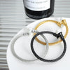 316L Stainless Steel Elegant Style Flexible Tube Color Bead Bracelet And Earrings Set With Electroplating