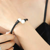 316L Stainless Steel Elegant Style Flexible Tube Color Bead Bracelet And Earrings Set With Electroplating