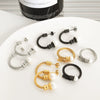 316L Stainless Steel Elegant Style Flexible Tube Color Bead Bracelet And Earrings Set With Electroplating