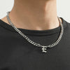 Titanium Steel English Alphabet Pendant Necklace With Cuban Chain Electroplating Hip Hop Fashion Style
