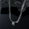Titanium Steel English Alphabet Pendant Necklace With Cuban Chain Electroplating Hip Hop Fashion Style