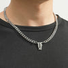 Titanium Steel English Alphabet Pendant Necklace With Cuban Chain Electroplating Hip Hop Fashion Style