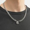 Titanium Steel English Alphabet Pendant Necklace With Cuban Chain Electroplating Hip Hop Fashion Style