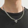 Titanium Steel English Alphabet Pendant Necklace With Cuban Chain Electroplating Hip Hop Fashion Style
