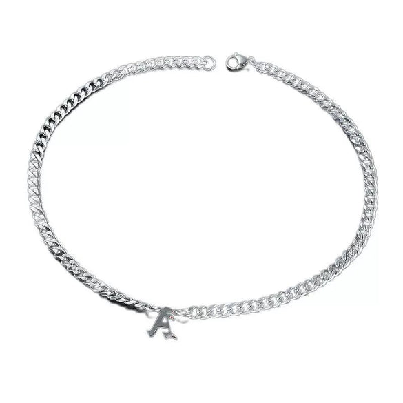Titanium Steel English Alphabet Pendant Necklace With Cuban Chain Electroplating Hip Hop Fashion Style