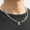 Titanium Steel English Alphabet Pendant Necklace With Cuban Chain Electroplating Hip Hop Fashion Style