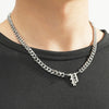 Titanium Steel English Alphabet Pendant Necklace With Cuban Chain Electroplating Hip Hop Fashion Style