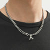 Titanium Steel English Alphabet Pendant Necklace With Cuban Chain Electroplating Hip Hop Fashion Style