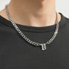 Titanium Steel English Alphabet Pendant Necklace With Cuban Chain Electroplating Hip Hop Fashion Style