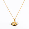 Titanium Steel Evil Eye Pendant Necklace With O Shaped Chain Electroplated