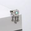 Titanium Steel Fairy Style Heart And Drop Shape Zirconia Earrings