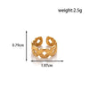 Titanium Steel Fashion All Match Snake Leaf Flower Light Luxury Opening Adjustable Ring With Electroplating
