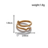 Titanium Steel Fashion All Match Snake Leaf Flower Light Luxury Opening Adjustable Ring With Electroplating