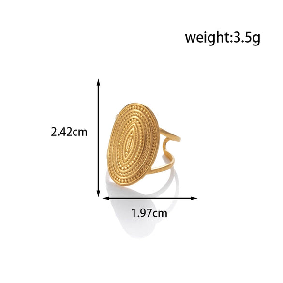 Titanium Steel Fashion All Match Snake Leaf Flower Light Luxury Opening Adjustable Ring With Electroplating