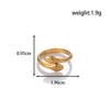 Titanium Steel Fashion All Match Snake Leaf Flower Light Luxury Opening Adjustable Ring With Electroplating
