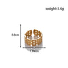 Titanium Steel Fashion All Match Snake Leaf Flower Light Luxury Opening Adjustable Ring With Electroplating