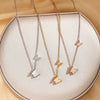 Titanium Steel Fashion Frosted Double Butterfly Pendant Necklace For Women With Vacuum Plating And Cross Chain