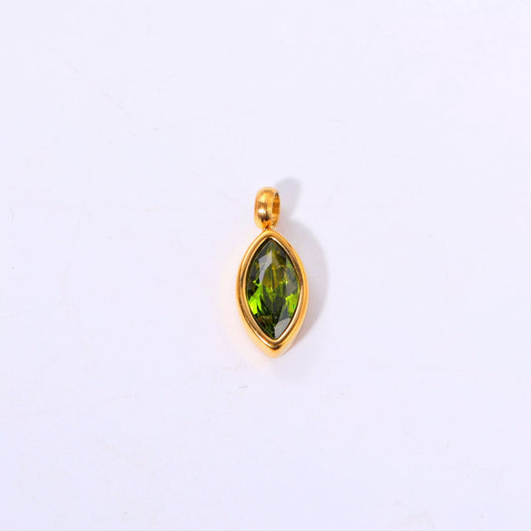 Titanium Steel Fashion Geometric Birthstone Zircon Ladies Pendant Jewelry With Horse's Eye Design And Electroplating