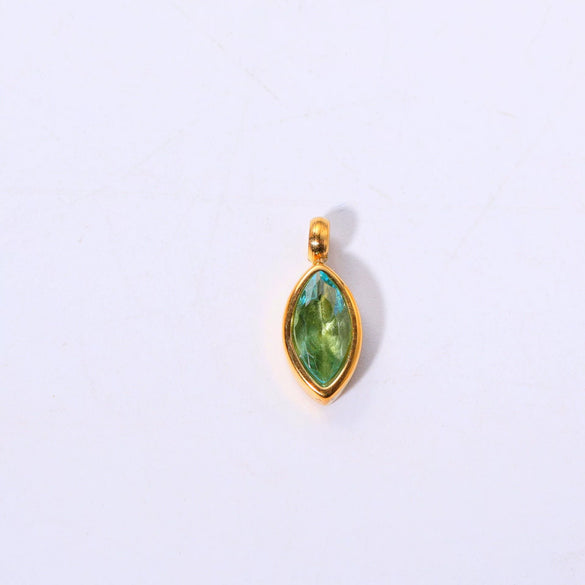 Titanium Steel Fashion Geometric Birthstone Zircon Ladies Pendant Jewelry With Horse's Eye Design And Electroplating