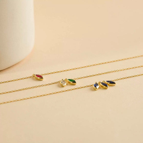 Titanium Steel Fashion Geometric Birthstone Zircon Ladies Pendant Jewelry With Horse's Eye Design And Electroplating
