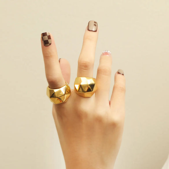 Stainless Steel Fashion Modern Style Geometric Plating Rings
