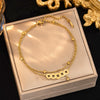 Titanium Steel Five Emperors Copper Coin Doublelayer Beanie Chain Bracelet Light Luxury Electroplated Jewelry For Women