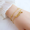 Titanium Steel Five Emperors Copper Coin Doublelayer Beanie Chain Bracelet Light Luxury Electroplated Jewelry For Women